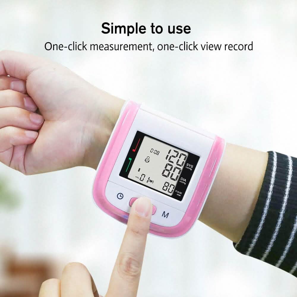 Digital Wrist Blood Pressure Heart Rate Monitor