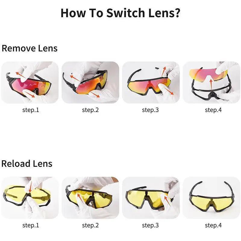 Modern Black Bike Glasses